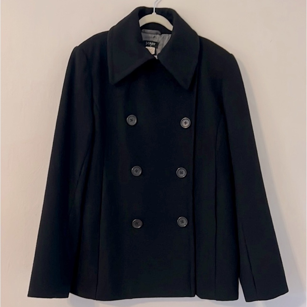 J CREW Black Peacoat